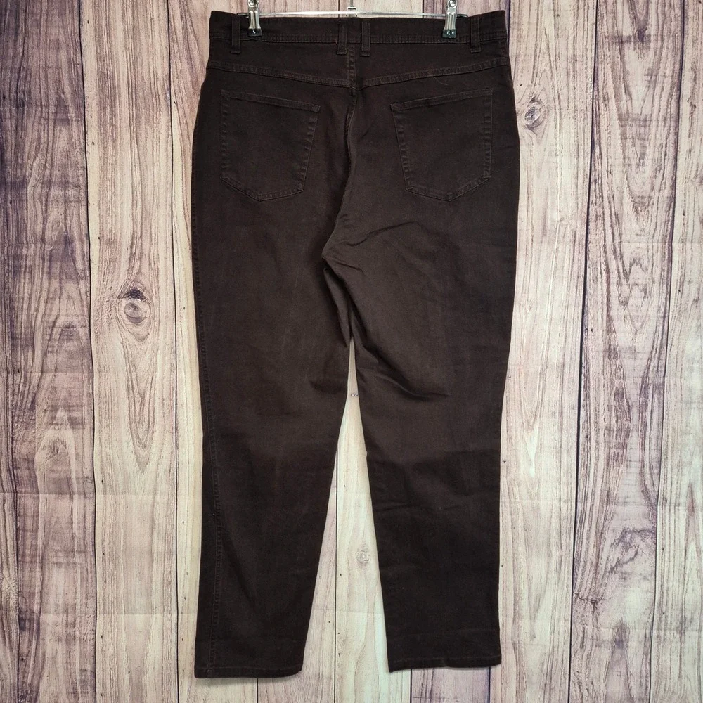 Bill Blass Jeans Womens 16 Cholate High‎ Rise Straight Leg Stretch Cotton Denim